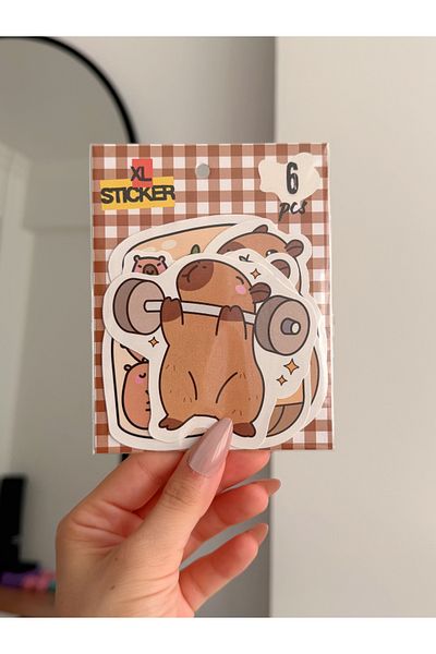 Planet Butik Capybara 6 Piece XL Sticker