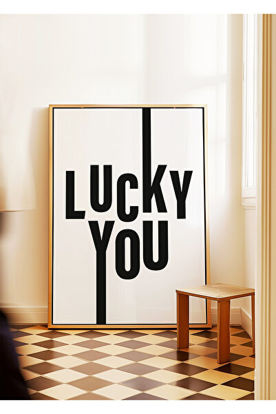ARTHOUSECOLLECTIVE LUCKY YOU – Poster minimalist alb-negru - Poster fără cadru în dimensiuni de pictură