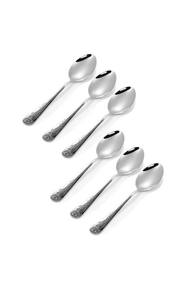 Generic BLACKSTONE Table Spoon Classic Cutlery Set, 6 Pc Food-Grade Stainless Steel, Mirror Polished for Ho
