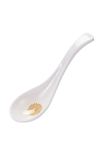 Generic Servewell Melamine Soup Spoon Golden Leaves 13.5 cm