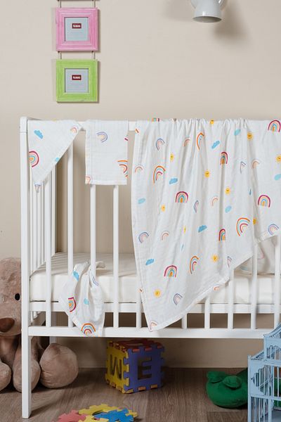 Montisu Muslin Baby Blanket, Set of 3 Mouth Wipes