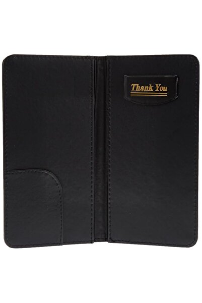 Generic حافظة فواتير جلدية أنيقة ضحلة للمطاعم - 11 × 23 سم