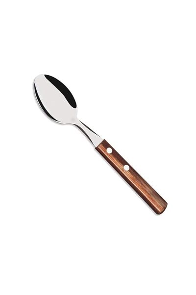Generic ملعقة حلوى من الفولاذ المقاوم للصدأ من ترامونتينا بمقبض من الخشب البن...