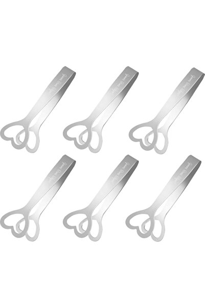 Generic 6 Pcs Sweet Tongs, Mini Serving Tongs Stainless Steel Sugar Tongs Hea...