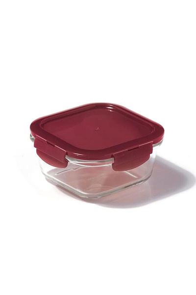 Generic LocknLock Clear 17 Oz. 500ml Glass Container Square Boroseal II Heat Rest, LLG214