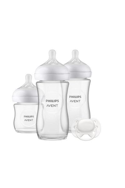 Philips Avent Set nou-nascut Philips Avent Response SCD878/11, 3 biberoane de sticla, Suzeta ultra-soft 0-