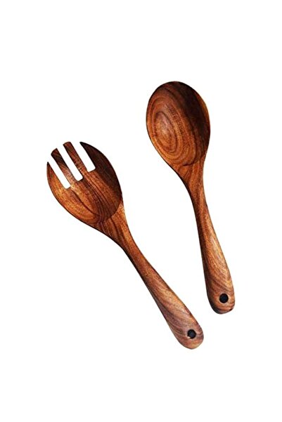 Generic NICO SEE WONDER Wooden Acacia Salad Servers with Salad Spoon and Fork...