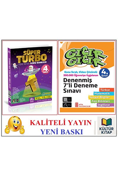 Mavi Tebeşir Yayınları 4. Sınıf Süper Turbo Yeni Nesil Soru Bankası & Gıcır Gıcır 7'li Deneme