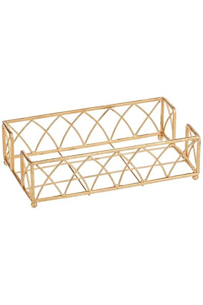 Generic Boston International Arch Design Guest Towel Napkin Holder Caddy, 9 x 5.25-Inches, Gold Leaf