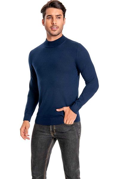 youknitwear you Diaz 100% Cotton Half Turtleneck Men's Knitwear Sweater