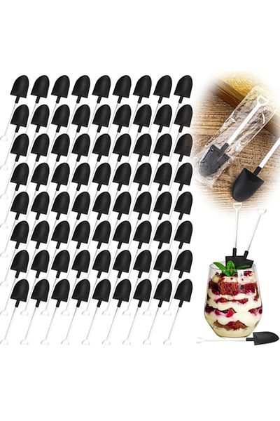 Generic Gerrii 300 Pack Mini Plastic Shovel Spoons Set Construction Birthday Party Supplies Small Individua