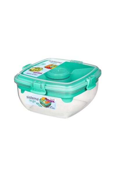 Generic Sistema Green Salad Bowl - Rectangular, Minimalist, 1.1L, Stackable