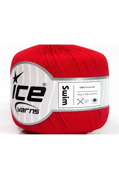 Ice yarns 6×50 جرام. خيوط صيفية حمراء من SWIM