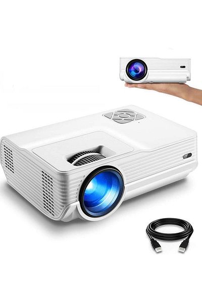 Generic FunLites Bluetooth 1080P Projector, 80% Brightness Video Projector with 200" Display 60,000 Hrs Led