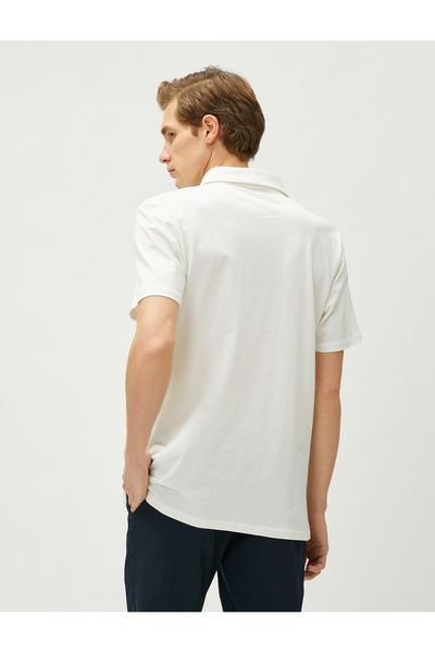 Koton Polo Neck T-Shirt Tissued Buttoned Slim Fit Short Sleeve