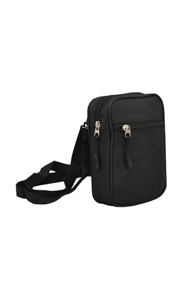 OEM Men's bag, 14/17/5 cm, Textile, Black