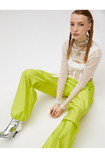 Koton بنطلون باراشوت مريح بجيوب وتفاصيل