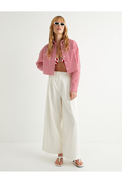 Koton Buttoned Regular Fit Crop Shirt