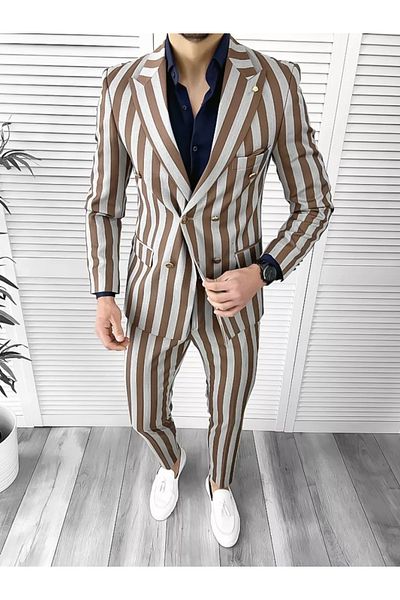 dehaine Men's suit, consisting of Jacket, Pants, Brown, 1077