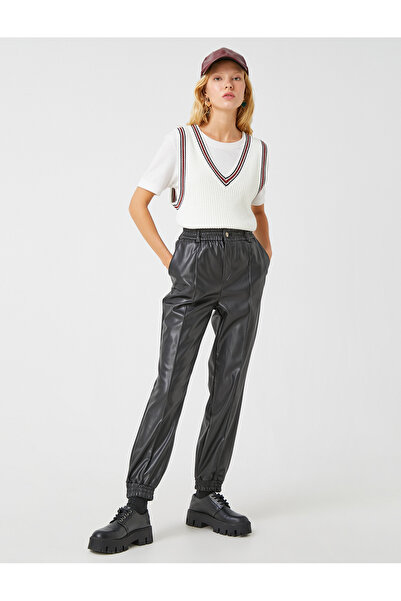 Koton Jogger Trousers Faux Leather