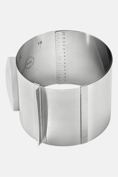 Tchibo Stainless Steel Circle Size Adjustable Cake Ring, Silver