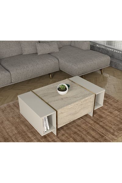 UnicUtil Coffee table, Cubic Charm, UnicUtil, 103.8 x 60 x 37.3 cm, Cream, UUMC34