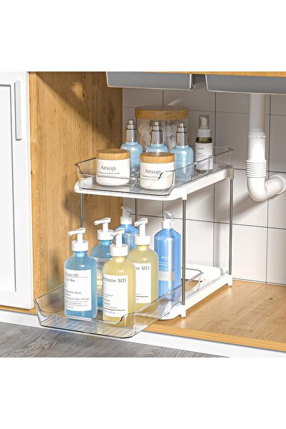 awwaline Organizator universal cu 2 rafturi retractabile și separatoare, awwa...