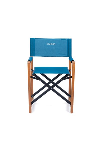 Wander Blue Folding Camping Chair with Armrests - 120kg