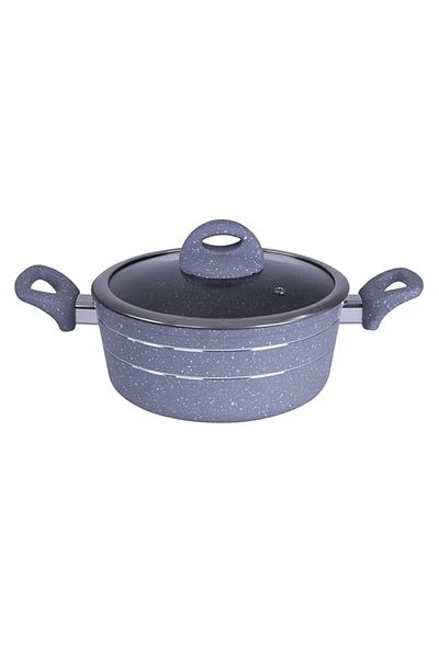 Generic Royalford 22cm Die-Cast Aluminium Casserole with Glass Lid – Durable Marble Coating, Aluminium Cons