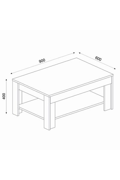 UnicUtil Modern Editon coffee table, 90 x 60 x 40 cm, White-Brown