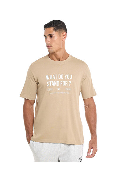 R&B تي شيرت مطبوع برقبة دائرية وأكمام قصيرة