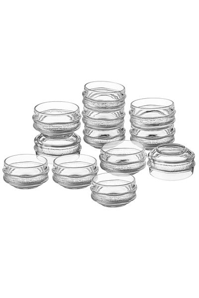 unbranded Set of 12 Glass Bowls with Legs for Nuts, Desserts, and Multipurpose Use - Capacity 215 ml