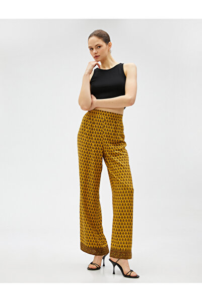 Koton Ethnic Patterned Wide Leg Trousers