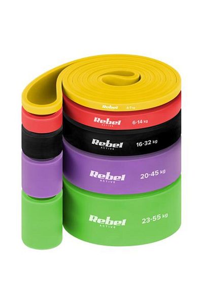 Rebel Set 5 elastic bands ACTIVE POWER BAND, TPE, 4-55 KG