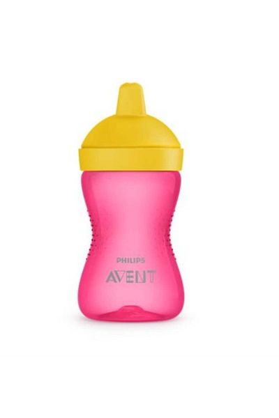 Philips Cana cu tetina de formare dura, Roz 18luni+ SCF804/04, 300 ml, Avent
