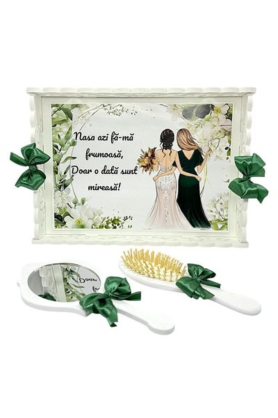 OEM Set tava pentru gatitul miresei, personalizat mire si mireasa, format din 3 piese