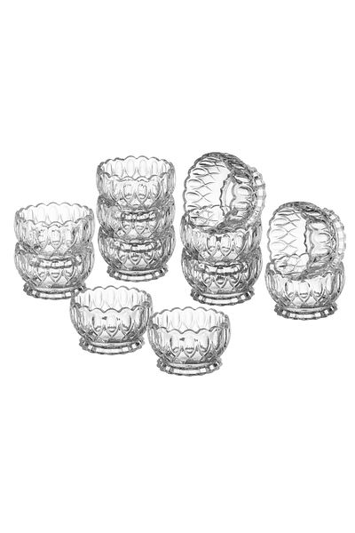 unbranded Set of 12 Glass Bowls with Legs for Nuts, Desserts, and Multipurpose Use - Capacity 147 ml
