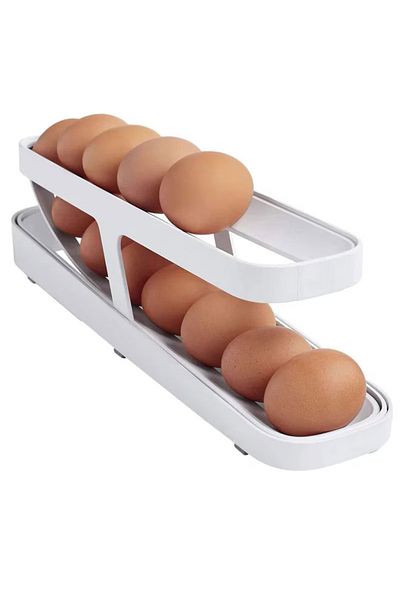 awwaline Egg Holder for Refrigerator, Awwaline, White, Plastic