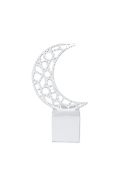 Lamsit Ibdaa Ramadan Acrylic Box - Crescent Box - Decor - Dates & Jewelry (Large, White)