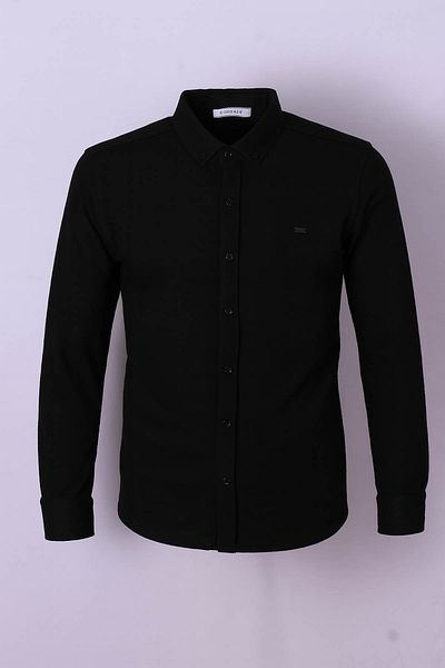 trender Дългоръкава черна мъжка риза 2560