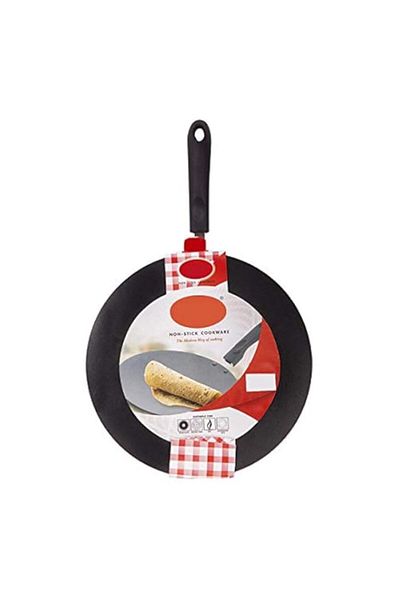 Generic Raj Curved Tawa Fry Pan with Handle, 30 CM , Black, KT0002, Suitable for Dosa , Crepe , Pancake , O
