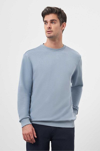 Morven Men's Blue Basic Crew Neck Sweat-Shirt