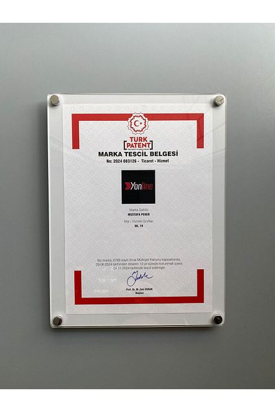 Yönline A4 Screw Wall Mounted Document Board |   Transparent Plexiglass Foil with White Background