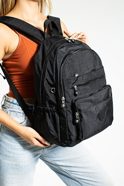 NEMO BAGS Geantă de școală neagră unisex, rucsac de călătorie pentru laptop, ...