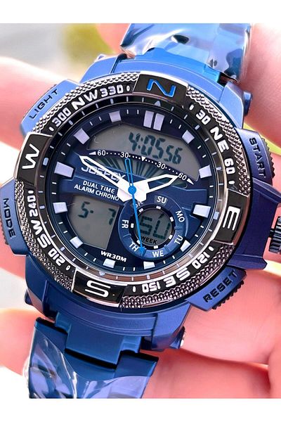 Joefox Steel Cord Digital and Analog 2 Years Warranty 3 Atm Water Resistant Men Wristwatch Joe1.Lc03