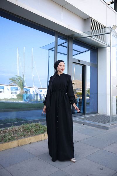 Nissra Ankanoor Shoulder Gathered Muslin Ferace Anka255102