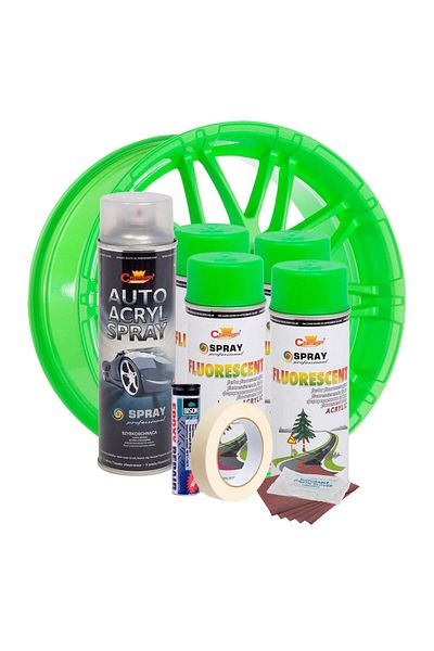 Avex Complete Wheel Repair and Painting Kit Fluorescent Green, V4