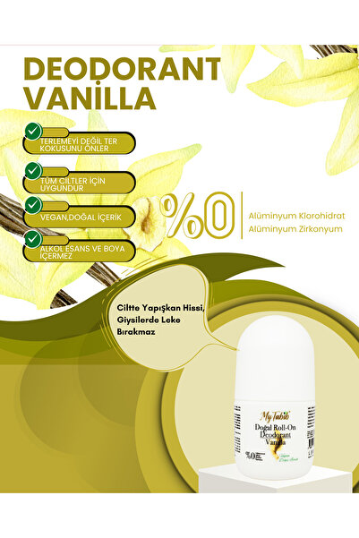 mytabib My Tabib Doğal Roll-On Deodorant Vanilla – Kadın-Erkek Uyumlu | Vegan İçerik | 50 ml