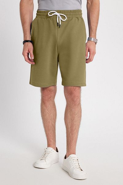 Tudors Men's Relax Fit Relaxed Fit 100% Cotton Khaki Shorts with Lacing at the Waist