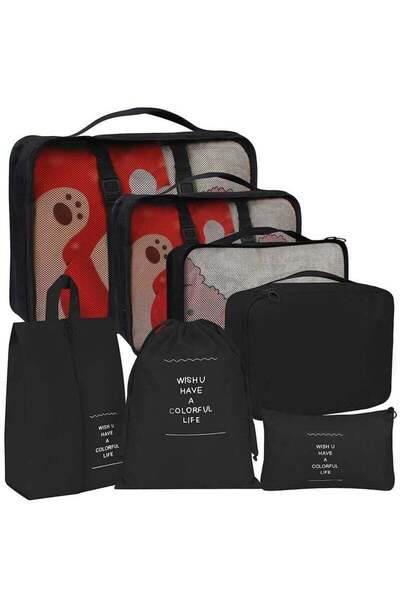 Saharaz 8-Piece Travel Organizer Luggage Set,Top Visible Mesh,Transparent & Breathable,Waterproof Fabric